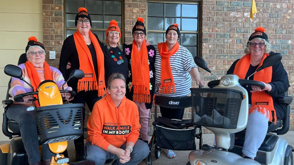 Residents and staff of Murraylands Retirement Village walk to support people facing homelessness